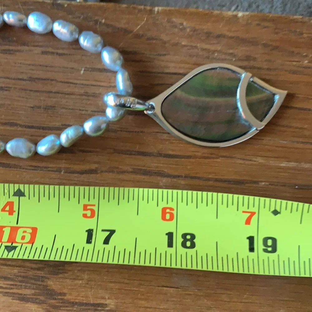 925 silver and Fresh water pearl and mother of pearl strand and pendant